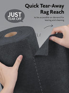 Fantasticlean Microfiber Cleaning Cloth Roll -675 Pack, Tear Away Microfiber Towels, 12" x 12", Reusable, Washable, Ultra Absorbent for Car, Home Supplies, Shop (9 Rolls of DimGray)