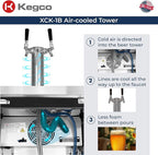 Kegco XCK-1B-2 24" Dual-Tap Commercial Kegerator – Stainless Steel Draft Beer Dispenser, Holds Full or Slim Kegs