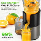 Godspeeds Juicer Machines with 5.8" Large Feed Chute, Slow Masticating Cold Press Juicer for Whole Fruits & Vegetables, Easy to Clean Design, High Juice Yield Home Juicer for Daily Wellness