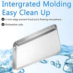 Cookie Sheet Baking Sheet Set of 3, Bastwe Commercial Grade Stainless Steel Baking Pan, Professional Bakeware Oven Tray, Healthy & Non-toxic, Rust Free & Mirror Finish, Easy Clean & Dishwasher Safe