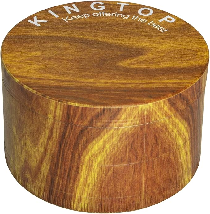 KINGTOP Grinder, Large 3" Spice Grinder (Wood Grain Brown)