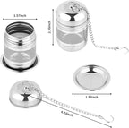 Fri4Free 2PCS Tea Infuser Strainer - Stainless Steel Strainers for Loose Leaf Tea, Steeper, Fine Mesh Ball holder with Chain Hook and Lid, Reusable Filter Bags Diffusers