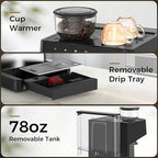 Kndko Espresso Machine with Grinder & Milk Frother, 20 Bar Espresso Coffee Machines with Removable Water Tank, Cappuccino & Latte Machine for Home, Black