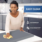 KitchenClouds Kitchen Mat Cushioned Anti Fatigue Kitchen Rug Non Slip Standing Mat Comfort Floor Mats for Sink Office (17.3"x39"- 0.8inch,Grey)