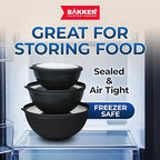 Bakken Master 12 Piece Plastic Nesting Bowls with Lids - Mixing Bowls Set includes 6 Prep Bowls and 6 Lids, BPA-Free, Reusable Meal Prep Containers, Microwave, Freezer & Dishwasher Safe, Gray