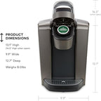 Keurig K-Elite Single Serve K-Cup Pod Coffee Maker, with Strength and Temperature Control, Iced Coffee Capability, 8 to 12oz Brew Size, Programmable, Brushed Slate