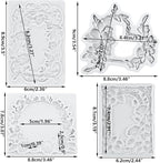 Flower Photo Frame Silicone Mold Wreath Fondant Molds Picture Frame Molds For Cake Decoration Cupcake Topper Polymer Clay Chocolate Candy Gum Paste Set of 4