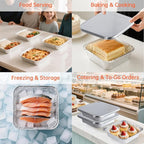 8x8 Aluminum Pans with Lids - 50 Pack Disposable Baking Pans, Tin Foil Pans with Lids for Holiday Cooking, Christmas, Parties Meal Prep, Storage, Heating and Baking