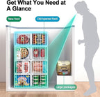 Freezer Organizer Bins, 4 Pack Stackable Deep Chest Freezer Organizer Bins, Foldable Baskets with Handles, White Storage Container Baskets for 5/ 7 Cu.FT Sort Frezen Meats