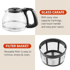 Elite Gourmet EHC4128 Automatic 4-Cup Brew & Drip Coffee Maker with Pause N Serve, Glass Carafe, Reusable Filter, On/Off Switch, Keep Warm, Water Level Indicator, Black