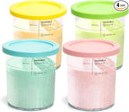 4 Pack Creami Deluxe Pints & Lids, 24oz Family Size XL Cups for Ninja Creami 11-in-1 NC501 NC500 Series Deluxe Ice Cream Maker