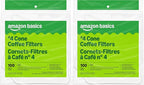 Amazon Basics Number 4 Cone Coffee Filters for 8-12 Cup Coffee Makers, White, 100 Count (Pack of 2)