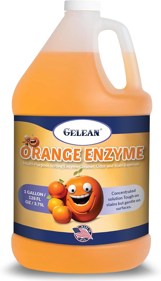 Multi-Purpose Enzyme Cleaner - MADE IN USA - Concentrate MAKES 64 GALLON - Stain and Odor Eliminator - ORANGE ENZYME - Odor Floor Cleaner All Purpose 128 oz