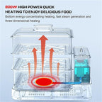 24L Electric Steamer, 3 Tier Electric Food Steamer for Cooking, Commercial Stainless Steel Steamer with Detachable Water Tank, Large Capacity Breakfast Machine with Timer