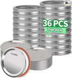 36Pcs Mason Jar Lids with Rings Wide Mouth, Upgrade Canning Lids with Rings/Bands for Ball, Kerr Jars and More, Split-Type with Leak Proof & Airtight, Food Grade Material for Mason Jars