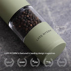 LARS NYSØM Salt and Pepper Grinder Set, Manual Salt and Pepper Mills with Adjustable Ceramic Grinder, Design Spice Shaker Set (Sage Green)