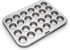 Fox Run Mini Muffin and Cupcake Pan, 24 Mini Cups, Stainless Steel Baking Pan, 10.5 x 13.75 x 1.5 inches