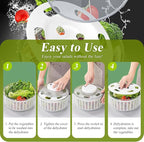 Electric Salad Spinner 6.3QT Large Capacity - Automatic Fast Drying Lettuce & Vegetable Spinner Serves 6-12 Persons with Squeeze Bottle, USB Rechargeable & Built-in Strainer