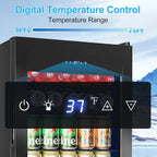 Beverage Refrigerator 126 Can, Mini Beverage Fridge Small Beverage Cooler with Glass Door Safety Lock, Drink Fridge for Beer Soda Wine, Perfect for Dorm Office Hotel