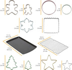 Chicago Metallic 12 Piece Holiday Baking Set, For Making Cookies, Cutting Sandwiches, Fruit, or Fudge, Creating Crafts and More