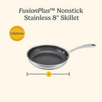 Cuisinart FusionPlus Hybrid Nonstick Stainless Steel Cookware, 5-Quart Sauté Pan with Cover and Helper, PFAS-Free PURELYSEAR Ceramic Technology, Scratch Proof, Cool Grip Handles, Dishwasher Safe