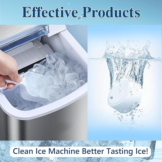 Ice Machine Cleaner Descaler Tablets-36Pack Ice Maker Cleaner Compatible with Frigidaire, Opal, GE Profile, Kitchenaid, Nickel Safe Scale Remover for Countertop, Nugget Ice Makers