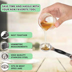 Magnetic Measuring Spoons Set of 9 Stainless Steel Dual Sided Stackable Teaspoon Tablespoon Nesting Measuring Spoon for Measuring Dry and Liquid Ingredients Fits in Spice Jar