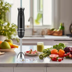 Blackcow Immersion Blender Handheld,500W Electric Hand Blender,Electric Hand Mixer with 12-Speed&Turbo,Extra Quiet Hand Blender for kitchen,Smoothie,Soup,Baby Food,Puree.Black