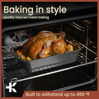 Nonstick Loaf Pan Set Pack of 4, Carbon Steel 11" Large Baking Bread Pan, Oven Safe Up to 450°F, PFOA, PFOS, PTFE Free, Space Saving Stackable Design, Stain Resistant, Dishwasher Friendly, Gray Marble