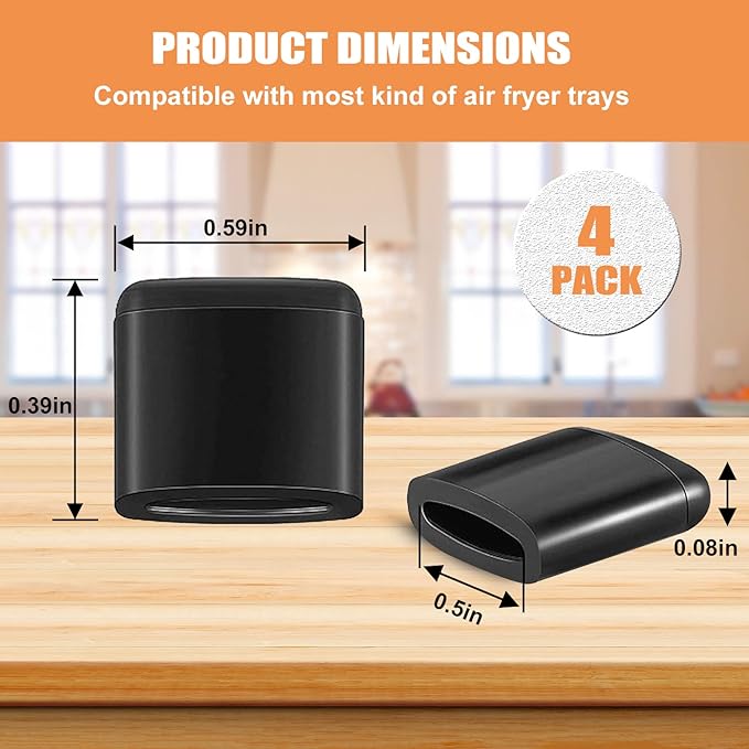 GCQ Air Fryer Rubber Bumpers, 4 PCS Replacement Parts Rubber Tips Silicone Rubbers Feet Tabs Silicone Bumpers Accessories for Power XL Ultrean Chefman Gowise Dash CROWNFUL Air Fryer