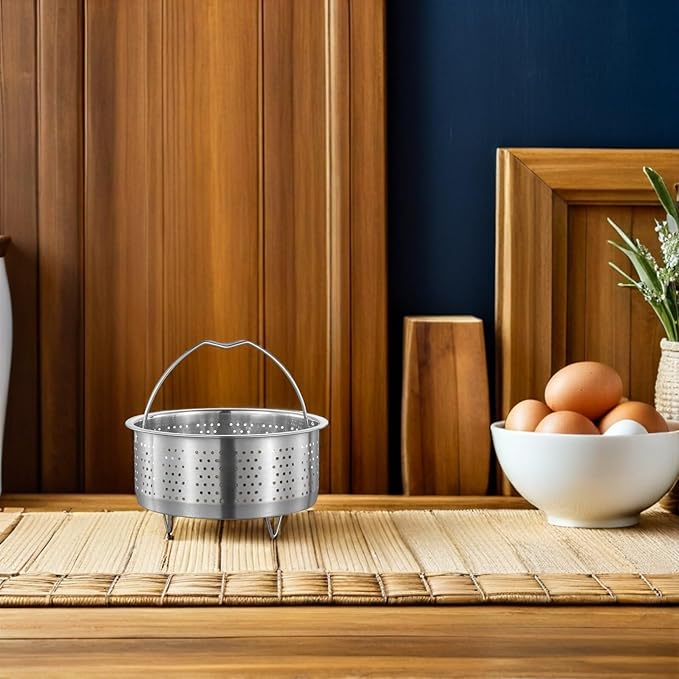 DOITOOL Stainless Steel Steamer Basket for Pot, 7.87inch/20cm Vegetable Steamer Basket Insert Steaming Rack with Handle, Vegetables Fruit Strainers and Colanders for Home Kitchen Cooking