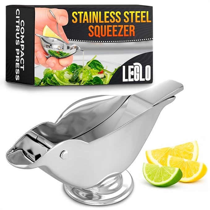 Lemon Squeezer Stainless Steel Manual Juicer – Press More Juice with Less Effort, Bird Lemon Squeezer with Pour Spout, Manual Lemon & Lime Press, Mess-Free Hand Juicer for Cocktails, Cooking & Drinks