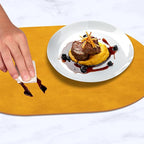ADRIMER Placemats, Heat Resistant Oval Placemats Set of 6 Washable 12 x 17 Inch, Waterproof Table Mats, Wipeable Pu Place Mats for Kitchen, Dining Room, Yellow