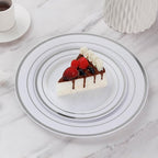 Goodluck 120PCS Silver Plastic Plates, Heavy Duty Disposable Silver Plates with 60 10.25 inch Dinner Plates and 60 7.5 inch Dessert Plates, Disposable Plates for Party, Holiday, Wedding