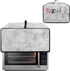 Marble Print Toaster Oven Protective Cover for Kitchen Counter, Heat-resistant Dust-proof Microwave Oven Air Fryer Cover with Storage Pockets (Medium-16.1 * 19.71 * 10 inches)