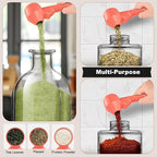 Coffee Scoop & Funnel for Reusable K Cup Refillable Coffee Pods, Coffee Measuring Spoon 2 Tablespoon Capacity, Scoop with Funnel for Ground Coffee, Protein Powder, Tea (Orange, 2 Pack)
