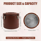 Insulated Soup Container 7.9 Gallon Commercial Food Warmer for Hot&Cold Food, Hot Box for Catering, Food Cooler Soup Carrier for Restaurant, Canteen 6H Insulation Time
