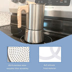 Sivaphe 2 Espresso Cup Stainless Steel Moka Pot Replacement Infuser Parts for Stainless Steel Italian Stovetop Espresso Coffee Maker, 1 Filter and 3 Silicone Gasket Seals
