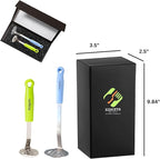 Mini & Medium Masher Box Set. Avocado & Small Potato Mashers. Heavy Duty, Stainless Steel, Dishwasher Safe. Ideal Kitchen Utensils. Compact & Durable. Kitchen Essentials. (Sky Blue/Zippy Green)