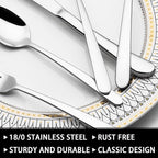 49-Piece Silverware Set with Organizer, Heavy Duty Stainless Steel Flatware Set for 8, Cutlery Utensil Sets with Steak Knives, Rust-proof, Mirror Polished, Dishwasher Safe, Heavy Duty
