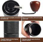 Manual Coffee Grinder Gift Box Detachable Stainless Steel Conical Burr Aluminum Coffee Bean Grinder with 25 Grinding Settings Cleaning Brush Grindable Espresso Moka Pot for Camping Black
