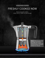 Yabano Stovetop Espresso Maker, 9 Cups Moka Coffee Pot Italian Espresso for Gas or Electric Ceramic Stovetop, Italian Coffee maker for Cappuccino or Latte