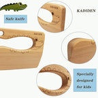 Wooden Kids Knife for Cooking,Kid Safe Knives,Kitchen Toy,Chopper,Vegetable and Fruit Cutter (For 2-8 Years Old)