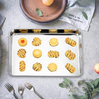 Baking Sheet Set of 5, Bastwe 18 inch Commercial Grade Stainless Steel Baking Pan, Professional Bakeware Oven Tray, Healthy & Non-toxic, Rust Free & Mirror Finish, Easy Clean & Dishwasher Safe