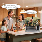 Rooster Sunflower Print Toaster Oven Dust-proof Cover Heat-Resistant Kitchen Small Appliance Air Fryer Covers Universal Washable Microwave Oven Covers (Medium-16.1 * 19.71 * 10 inches)