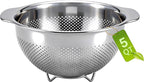 18/8 Stainless Steel Strainer and Colander for Kitchen, Large Strainers and Colanders, Food Strainers Fine Mesh with Handle for Spaghetti, Pasta, Rice, Fruit, Vegetables, Noodles (5QT)