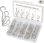 125 Pieces of Screw Cup Hook Set 5 Sizes Ceiling Small Hooks Wardrobe Decoration Hanging Accessories for Hanging Outdoor or Indoor use (0.98" 1.41" 1.57" 1.96" 2.36") (Silver)