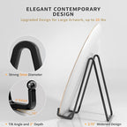 4 Pack 8 Inch Large Plate Stands for Display - Metal Square Wire Plate Holder Display Stand + Picture Stand for Book, Platter, Plaque, Photo Easel