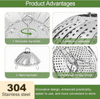 Steamer Basket for Cooking – Premium 304 Stainless Steel Steamer Basket, 3rd Gen Folding Expandable Steamers, Suitable for Cookware Pot, Fit for Fish Vegetables Pasta Eggs (Small (5.5“ to 9.05”))