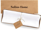 Solino Home White Placemats Set of 4-100% Pure Linen Placemats 14 x 14 Inch for Winter, Valentines, Holiday, New Year - Fete